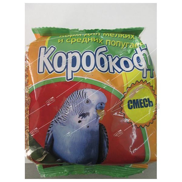 Корм для мелких и средних попугаев смесь 0,5 кг пакет (30) Коробкофф