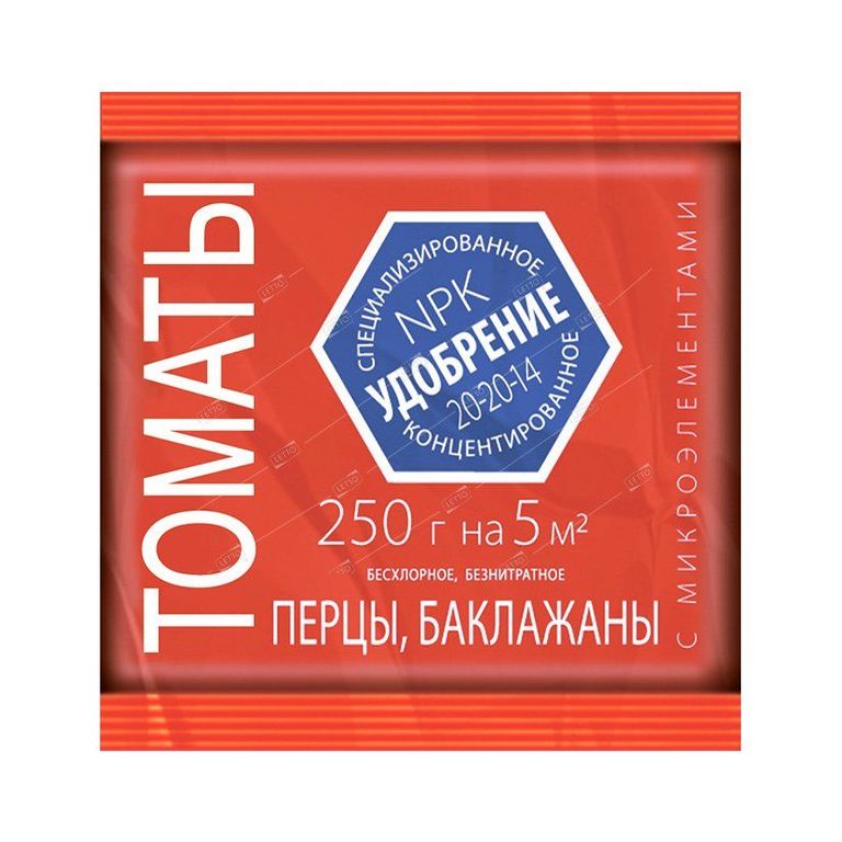 Удобрение ЛЕТТО для Томатов, Перцев, Баклажан с микроэлементами 0,25 кг