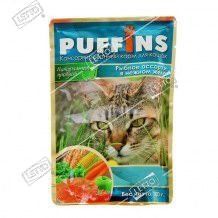 Корм для кошек Puffins Рыбное ассорти в нежном соусе дой-пак 100 г