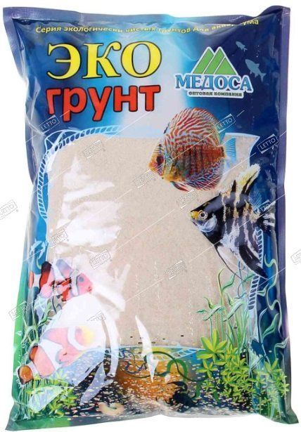 Грунт для аквариума Кварцевый песок БЕЛЫЙ 0,3-0,9 мм 3,5 кг, Медоса (6) Г-0137