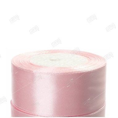 Лента для упаковки (атлас) 40 мм 25 ярдов (в уп. 4 шт.), светло-розовый