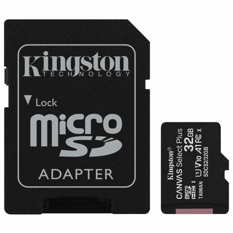 Карта памяти microSDHC 32 GB KINGSTON Canvas Select Plus, UHS-I U1, 100 Мб/