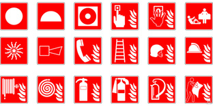 Знаки пожарного оборудования, белый на красном, легенда "CO2", 200*250 мм, 