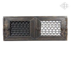 Вентиляционная решетка для камина Kratki Ретро графит с двумя дверками откр