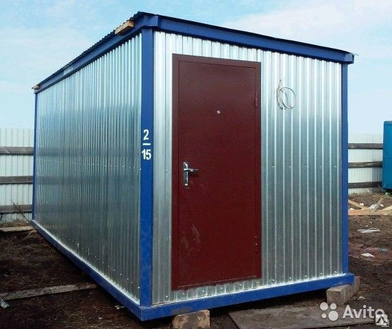 Бытовка на стройку с металлическим каркасом, отделка профлист, цена в ...