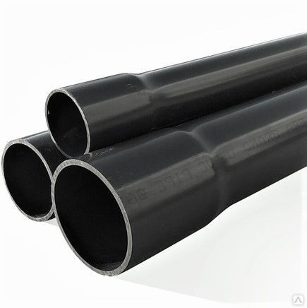 Труба PVC U напорная клеевая ПВХ 40 мм / 1,9 мм / 3 м / PN10 с раструбом