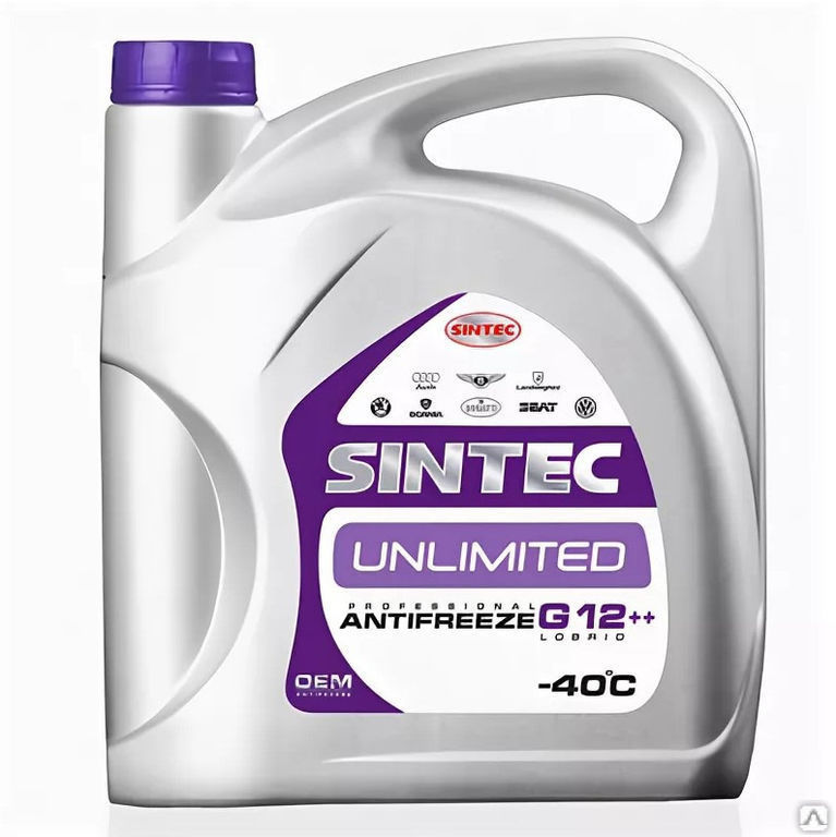Антифриз Sintec Antifreeze Unlimited G12++ violet -40 5кг