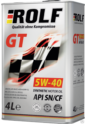 Моторное масло ROLF GT SAE 5W-40 API SN/CF 4 л