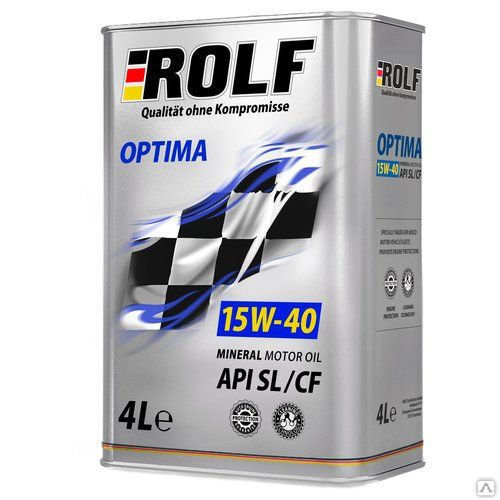Моторное масло ROLF Optima SAE 15w40 API SL/CF 4 л