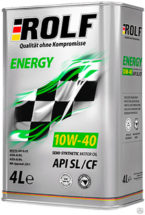 Моторное масло ROLF Energy SAE 10W-40 API SL/CF 4 л 