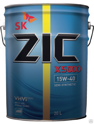 Моторное масло ZIC X5000 15W40 20 л.