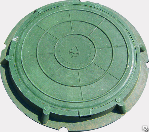 Люк канализационный 3т зеленый полимерно-песчаный, тип Л (наружный .