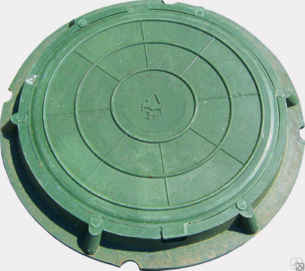 Люк канализационный 3т зеленый полимерно-песчаный, тип Л (наружный диаметр 760мм)