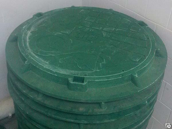 Люк канализационный 1.5т зеленый полимерно-песчаный, тип ЛМ (наружный диаметр 760мм)