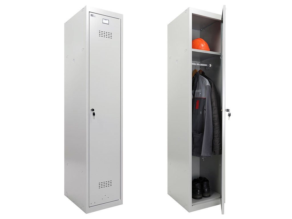 Шкаф для одежды металлический Практик усиленный ML 11-40 (БАЗОВЫЙ МОДУЛЬ)