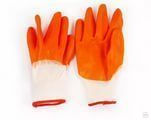Перчатки нейлоновые с нитриловым покрытием "ЛЮКС" (Китай) оранжевый