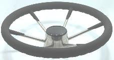 Рулевое колесо 6-ти спицевое, диаметром 400 мм, чёрное Ultraflex
