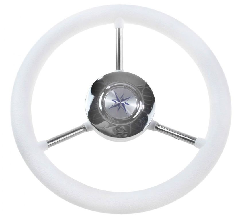 Рулевое колесо LIPARI обод белый, спицы серебряные, диаметр 280 мм, Volant