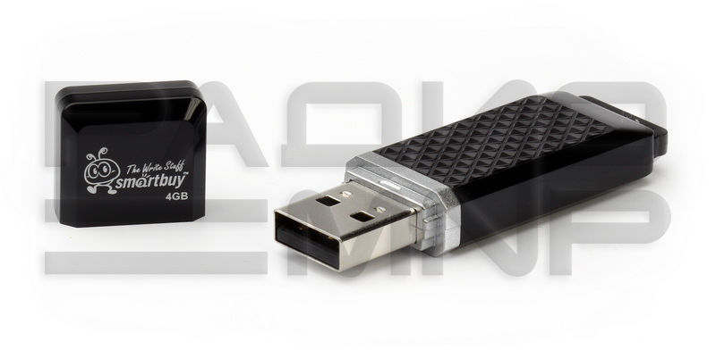 USB 2.0 Flash накопитель 8GB SmartBuy Quartz, чёрный 2