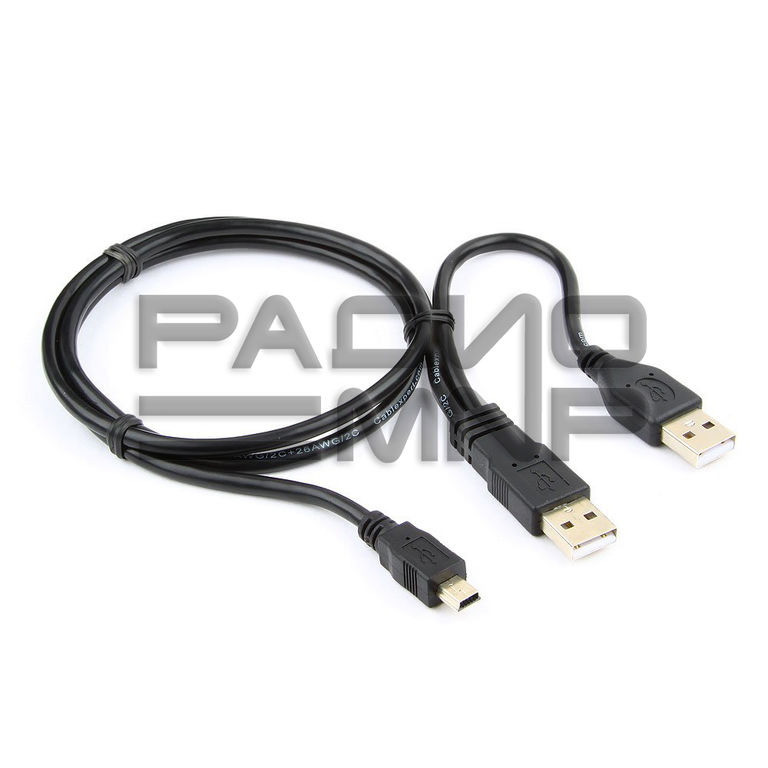 Шнур USB (A)шт.+USB (A)шт. - 5 pin mini USBшт. 0,9м "Cablexpert"