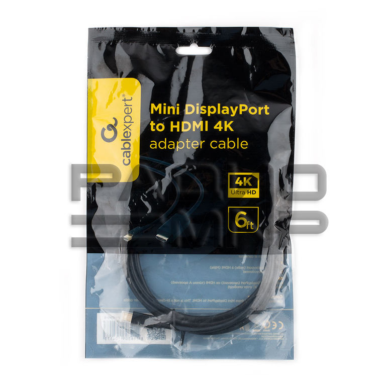 Шнур шт.mini DisplayPort - шт.HDMI 1.8м 20М/19М "Cablexpert" 3