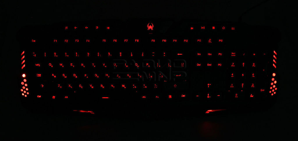 Клавиатура игровая "Gembird" KB-G11L, USB, 104кл.+9 мультимедиа клавиш, подсветка 3цвета, (чёрный) 6