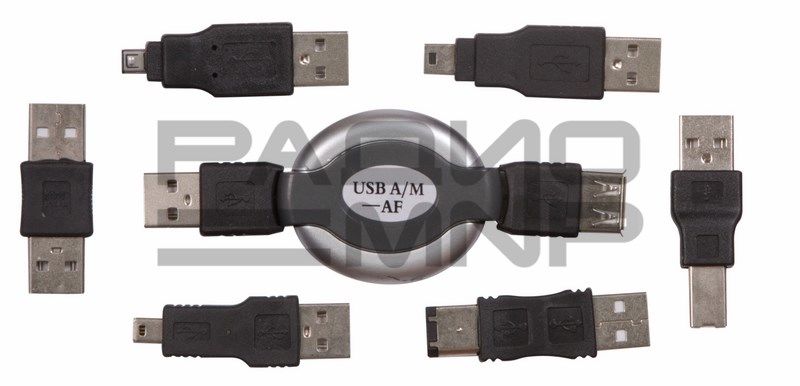 Набор (USB удлинитель, 6 USB переходников) "Rexant"