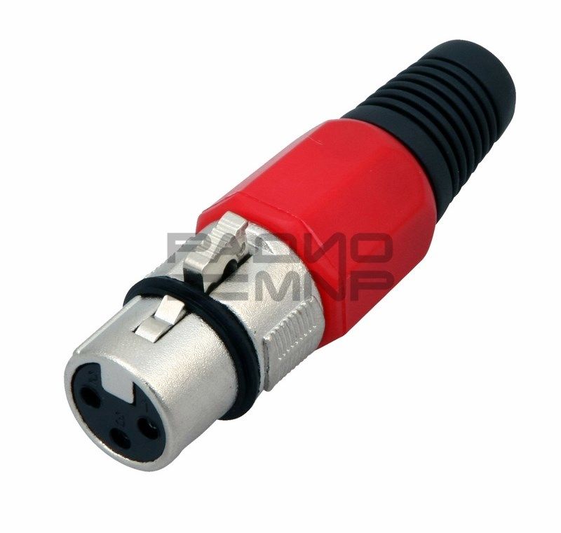 Микрофонное гнездо "Canon" на кабель (красный)