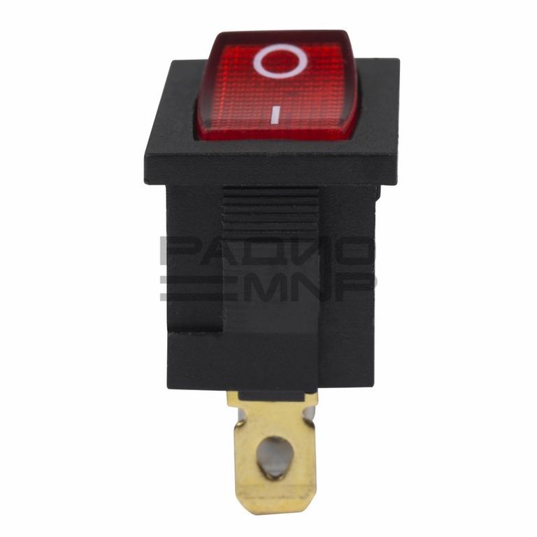 Переключатель клавишный с подсветкой Mini, RWB-206-1 on-off, 3 контакта 15А, 24В (красный) 4