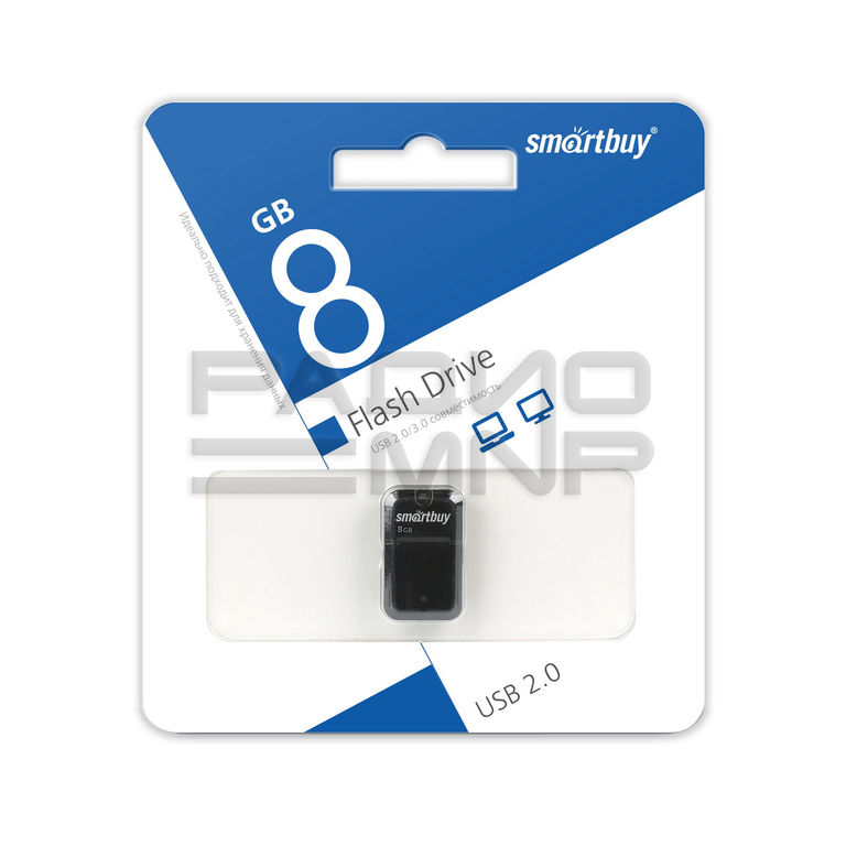 USB 2.0 Flash накопитель 8GB SmartBuy Art, чёрный 1