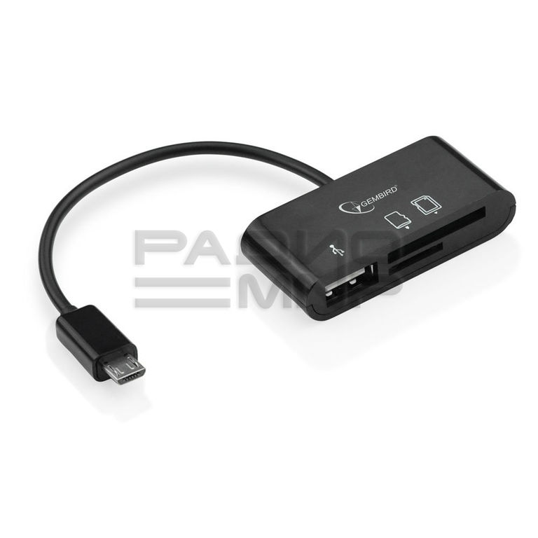 Кабель USB 2.0 OTG для телефонов, планшетов MicroSD, SD/MicroBM, провод 12см (блистер) "Gembird" 1