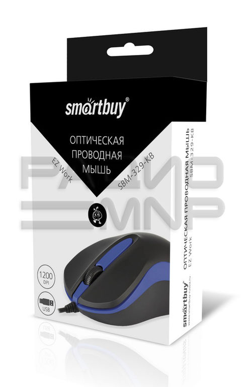 Мышь компьютерная Smartbuy 329, USB (черно-синяя) 3