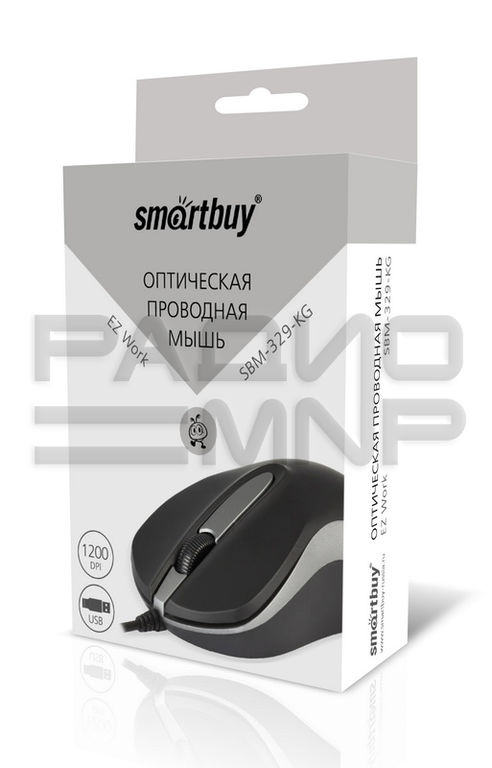 Мышь компьютерная Smartbuy 329, USB (черно-серая) 3