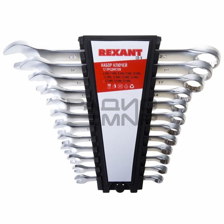 Набор ключей комбинированных 6-22мм, 12 предметов "Rexant"