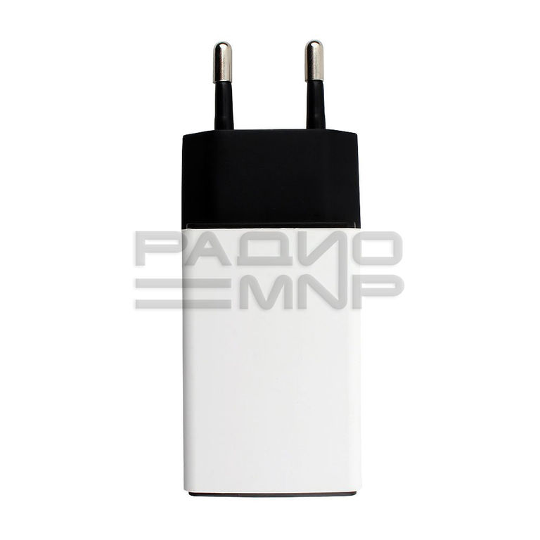 Адаптер постоянного тока 220В с выходом 2гн.USB 2.1A (бело-чёрный) "Cablexpert" 2