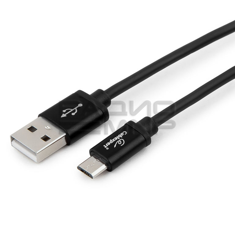 USB кабель для зарядки micro USB "Cablexpert", серия Silver, чёрный, блистер, 1м 1