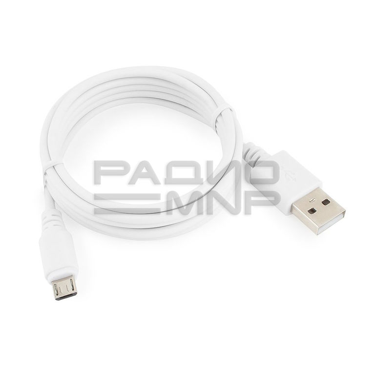 USB кабель для зарядки micro USB "Cablexpert" (белый, пакет) 1.8м 2