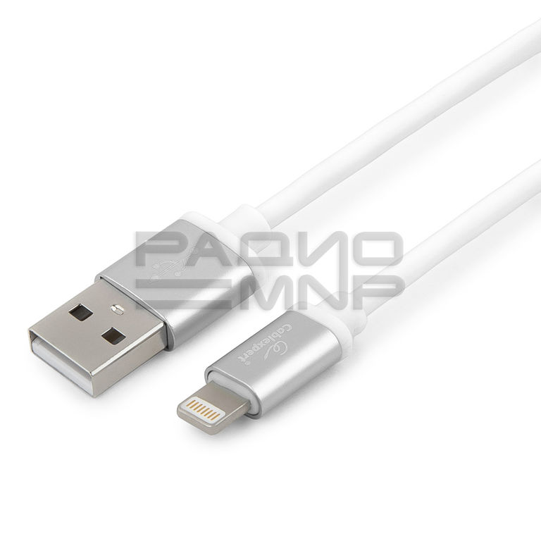 USB кабель шт.USB (A) - шт.Lightning 1,0м белый, блистер серия Silver "Cablexpert" 1