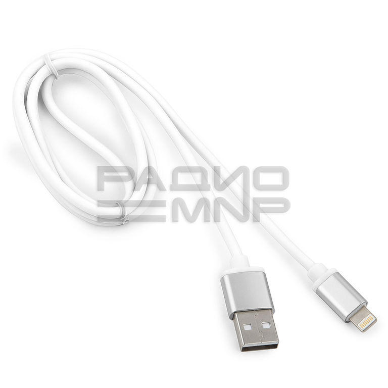 USB кабель шт.USB (A) - шт.Lightning 1,0м белый, блистер серия Silver "Cablexpert" 2