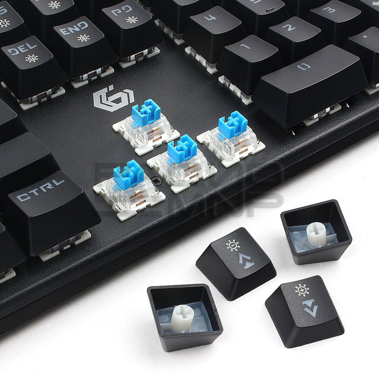 Клавиатура механическая "Gembird" KB-G550L,USB,104кл., переключатели Outemu Blue, подсветка 7цветов 20режимов,FN, кабель 6