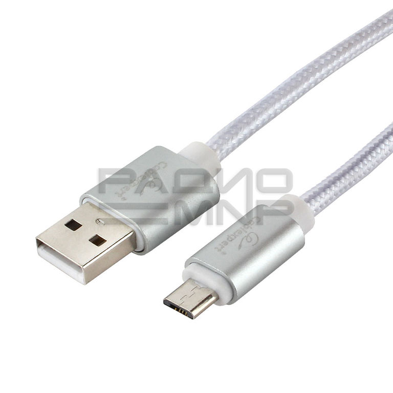 USB кабель для зарядки micro USB "Cablexpert", серия Ultra, серебристый, блистер, 5A, 1м 1