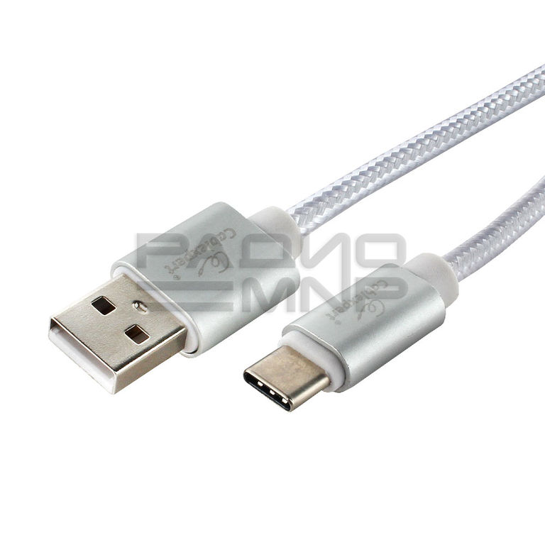 USB кабель шт.USB (A) - шт.Type-C "Cablexpert", серия Ultra, серебристый, блистер, 5A, 1м 1