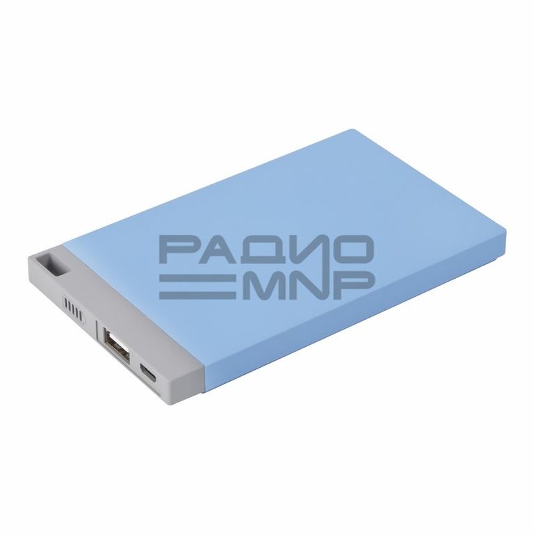 Портативный аккумулятор 4000mAh 1гн.USB 5V, 1А (голубой) "Proconnect"
