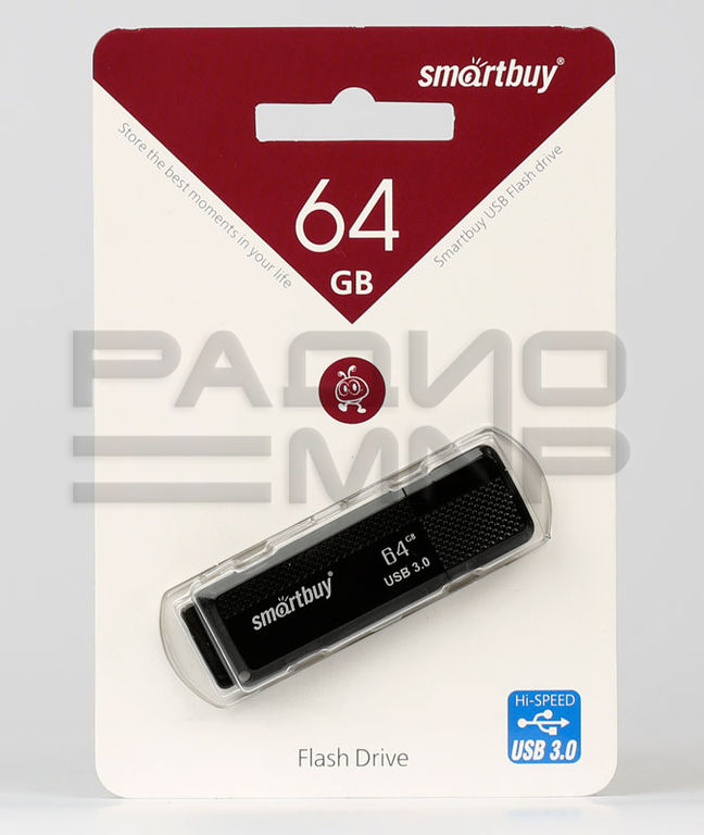 USB 3.0 Flash накопитель 64GB SmartBuy Dock, чёрный