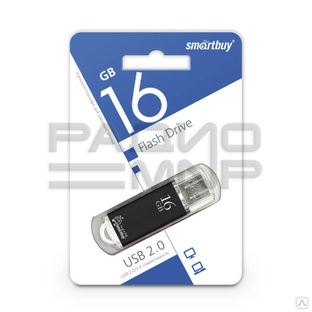 USB 2.0 Flash накопитель 16GB SmartBuy V-Cut, чёрный 