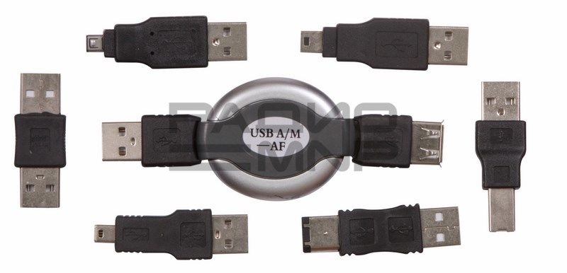 Набор (USB удлинитель, 6 USB переходников) тип 3 "Rexant"