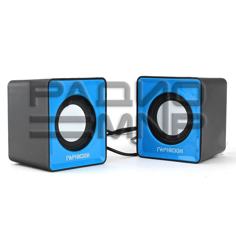Акустическая система 2.0 GSP-100 "Гарнизон" (2Вт, USB-питание, пластик, синий/чёрный) 1