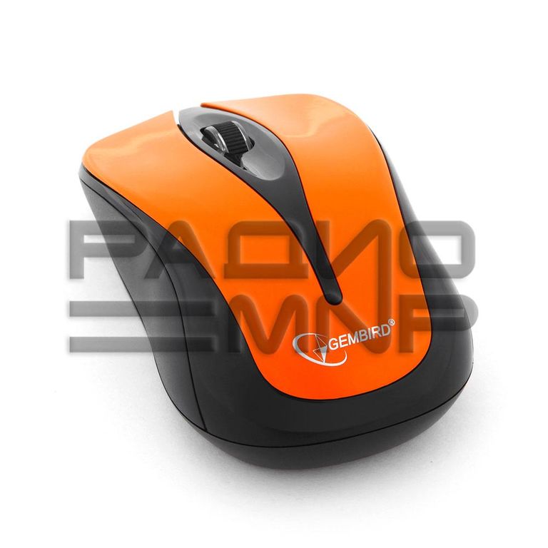 Мышь компьютерная беспроводная "Gembird" MUSW-325-O, 2кн.+колесо кнопка, 1000DPI, 2.4ГГц (оранжевый) 3