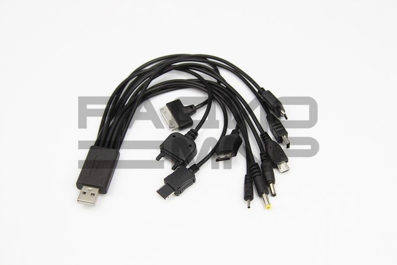 Зарядное устройство USB c 10 разъемами для NOKIA, Samsung, Sony Ericsson, LG, HTC, iPod, iPhone