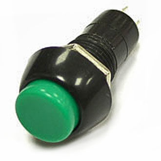 Кнопка с фиксацией круглая RWD-208 (PBS11A) off-(on), 2 контакта, 1A, 250V (зелёный)